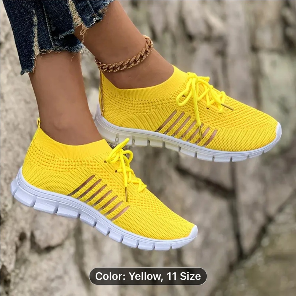Yellow sneakers sz 6 NEW